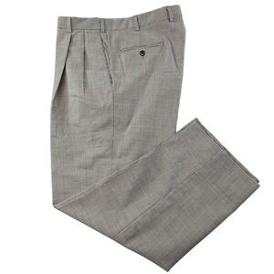 Berle Pants Mens 38x30 Gray Dress Pleated Straight Classic Business Pockets